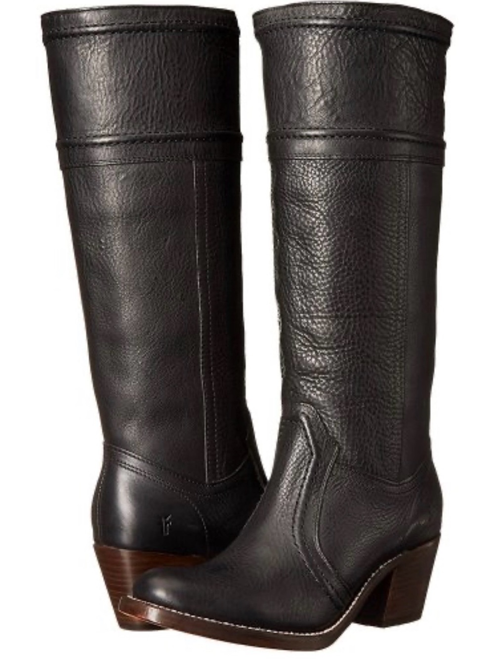 FRYE AND CO. Jane 14l stitch Blk extended Over-the-Knee Leather Western Boots